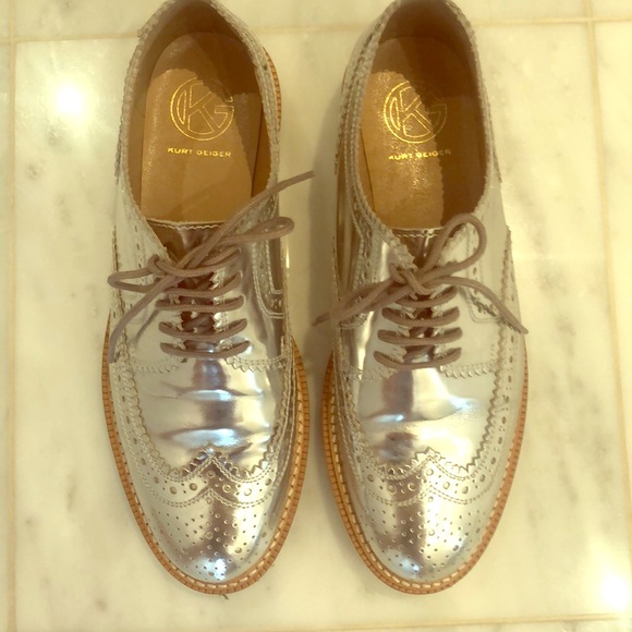 Kurt Geiger Shoes - Kurt Geiger Silver Wing tipped oxfords